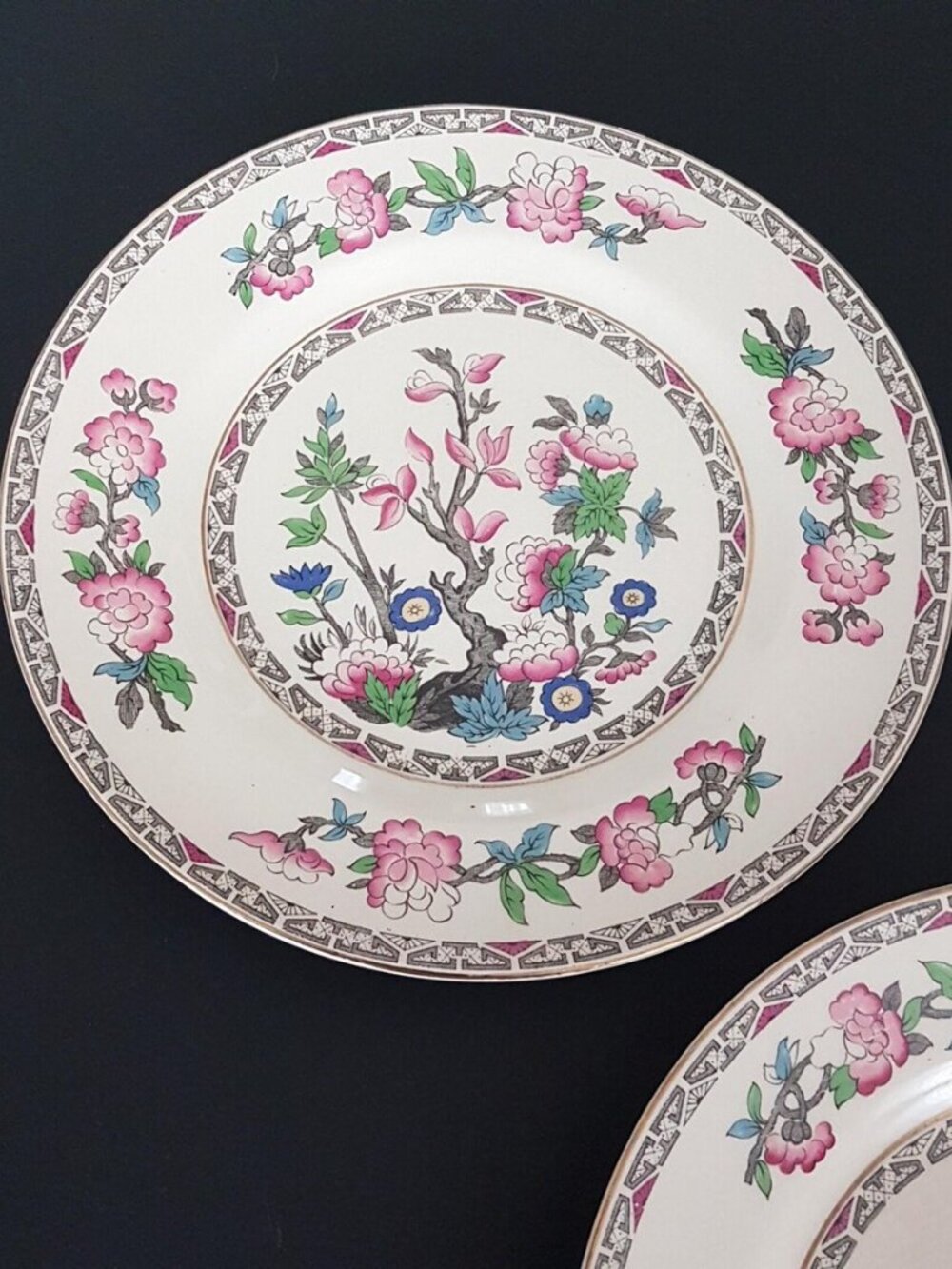 Vintage J&G Meakin Indian Tree Dinner Plates Set of 2 SOL 1912 England - Picture 7 of 9